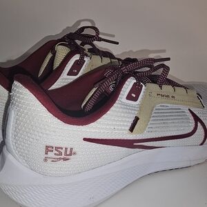 Nike White and Burgundy Running Shoes